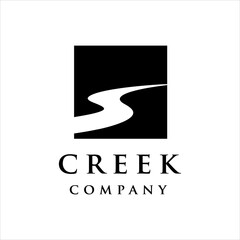 River Creek icon logo template on white background