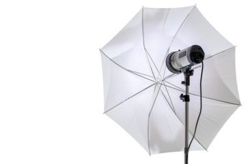 Empty photo studio with lighting equipment