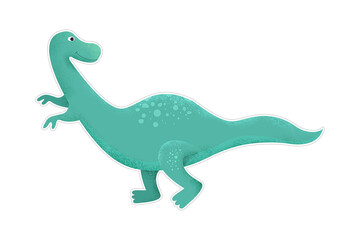 hand-drawn Cute Apatosaurus illustration