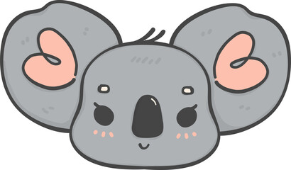 cute smile koala wildlife animal face doodle nursery cartoon © Natsicha
