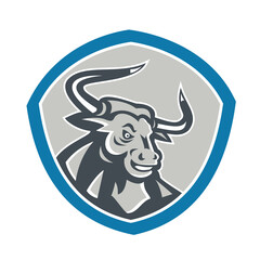 Angry Texas Longhorn Bull Shield