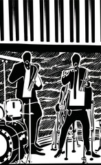 Jazz festival jazz music poster vector illustration