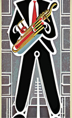 Saxophone Concert Poster Vector Illustration - 530466465
