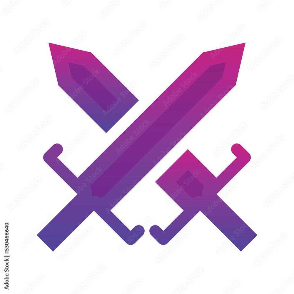 Poster sword logo gradient design template icon element