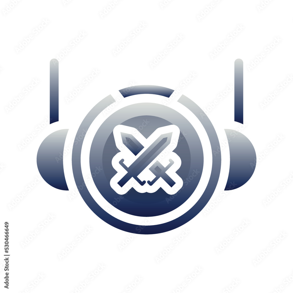 Poster sword astronaut logo gradient design template icon element