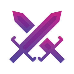 sword logo gradient design template icon element