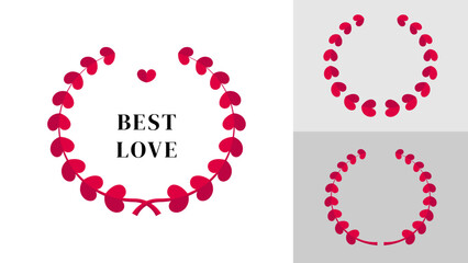 Laurel wreath heart pink
