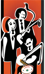 Jazz festival jazz music poster vector illustration - 530467417