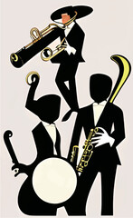 Jazz festival jazz music poster vector illustration - 530467438