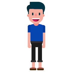 vector graphic illustration of a happy smiling boy perfect for children's story books, videos or for illustration on the web
