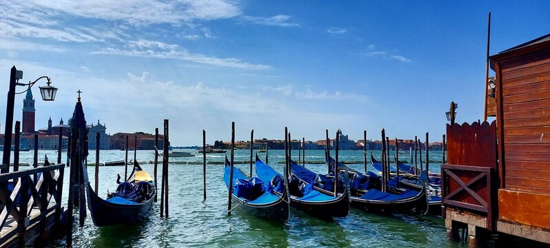 Blue Gondolas in Venice
