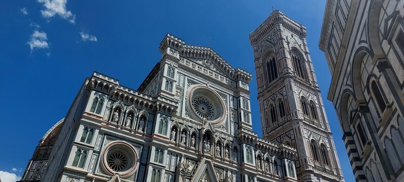 Looking Up at the Front View of the Duomo in Florence