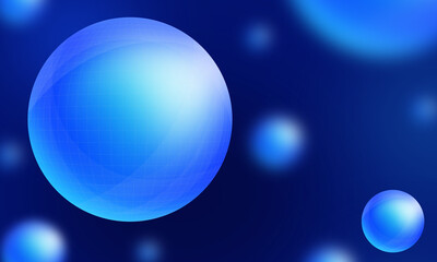 Blue curvilinear sphere has a neat background