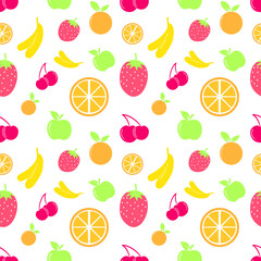 Seamless fruity pattern background repeating print. 