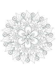 Forest flowers and leaves. Vector coloring book for adults and children. Hand-drawn illustration. Floral ornament is good for web, print, and stencil
Flowers Coloring Page 