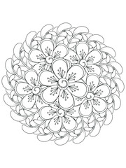 Forest flowers and leaves. Vector coloring book for adults and children. Hand-drawn illustration. Floral ornament is good for web, print, and stencil
Flowers Coloring Page 