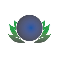 global logo design, greening the earth, circular gradation of the earth