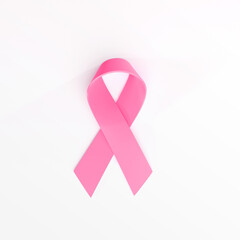 Fita do Outubro Rosa Ilustração 3D para campanha contra o câncer 