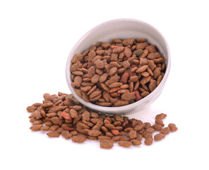 Cat food isolated on white background