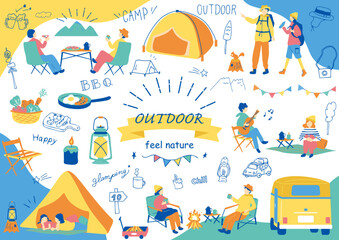 アウトドアを楽しむ人達