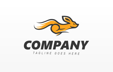 Running Fox Logo Design Template