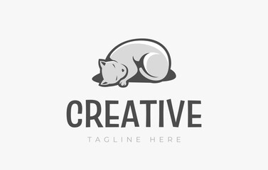 Sleeping Dog Logo Design Template