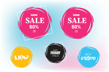 set of colorful sale labels