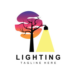 Lantern Lamp Logo Design, Life Lighting Vector, Lamp Logo Illustration, Product Brand