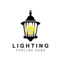 Obraz na płótnie Canvas Lantern Lamp Logo Design, Life Lighting Vector, Lamp Logo Illustration, Product Brand