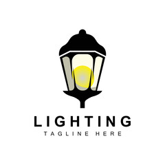 Lantern Lamp Logo Design, Life Lighting Vector, Lamp Logo Illustration, Product Brand