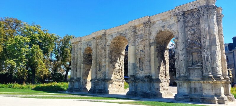Historical Bridge, Old Standing Bridge. Ponte Mars in Reims, France