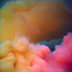 Dreamy gradient yellow & pink clouds