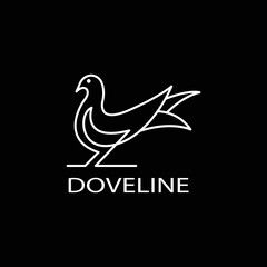 Fototapeta na wymiar Dove line art logo simple design