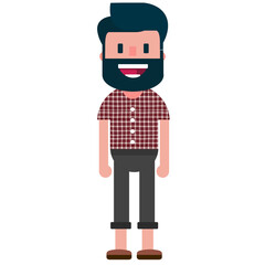 vector graphic illustration of a bearded boy smiling happily perfect for children's story books, motion videos or for illustrations on web