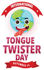 International tongue twister day logo design