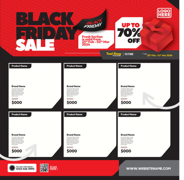 social media design for Black Friday Sale Promotion with Sample Product Images