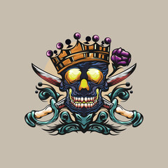 Illustration Pirates skull 
