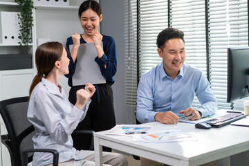 Group of young businessman and businesswoman people working in office. 
