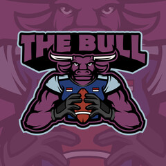 Bull Football Mascot Logo Design
