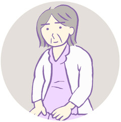 重度認知症の女性　シンプル　アイコン