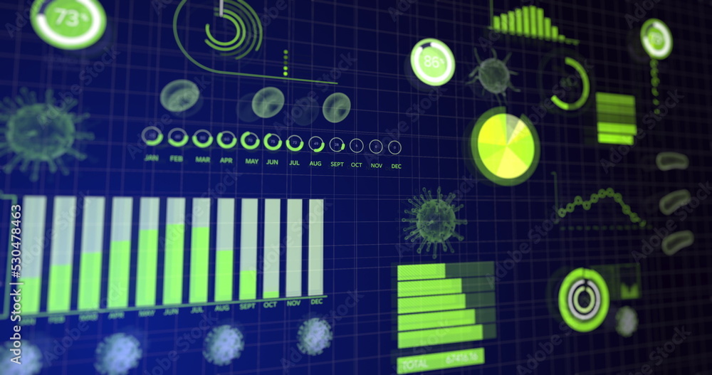 Poster image of coronavirus statistical data processing