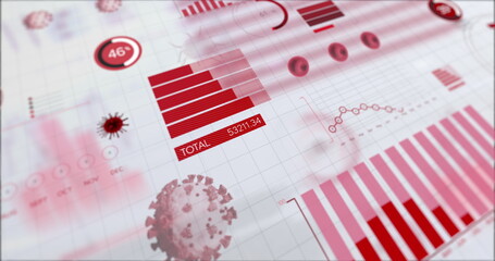 Obraz premium Image of coronavirus statistical data processing