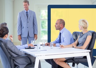 Group of businesspeople having a business meeting at modern office