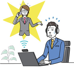 コールセンターでクレームを受ける