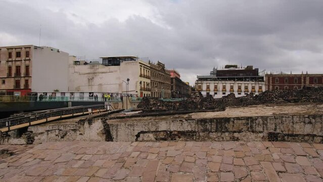 Main Temple Postclassic Period Mesoamerica Templo Mayor Tenochtitlan Mexico City Sacred Archeological Site Historic Center