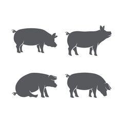 Pig pictogram icon vector. Vector illustration set of pig silhouette. pork vector icon pack. Vector illustration	
