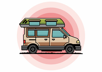 Van camper illustration badge design