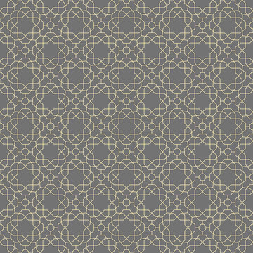 Seamless geometric background for your designs. Modern vector gray and yellow ornament. Geometric abstract pattern