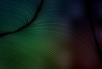 Obraz premium Dark Green vector template with curved lines.