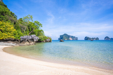 Landscape of beautiful tropical island beach